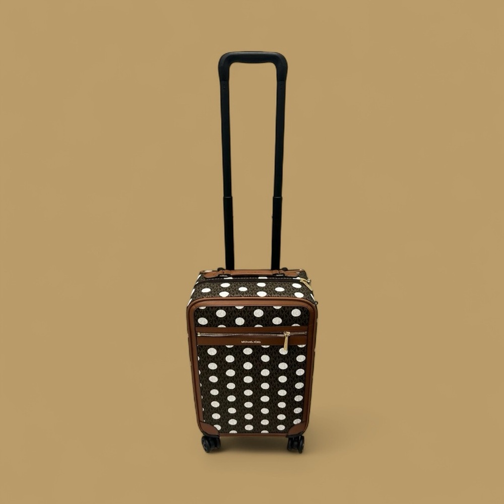 Michael kors Brown and White Polka Dot Women HandBag&suitcase NWT Authentic - Picture 4 of 13